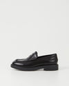 Black, Polished Leather